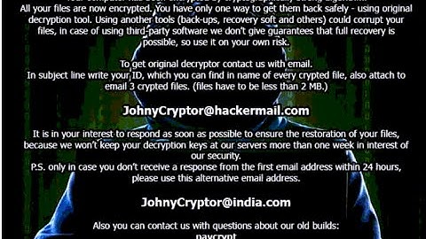 CrySiS ransomware variant Johnycryptor@hackermail-com-xtbl.