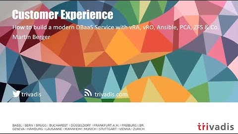"How to build a modern DBaaS Service with vRA, vRO, Ansible, PCA, ZFS & CO" by Martin Berger