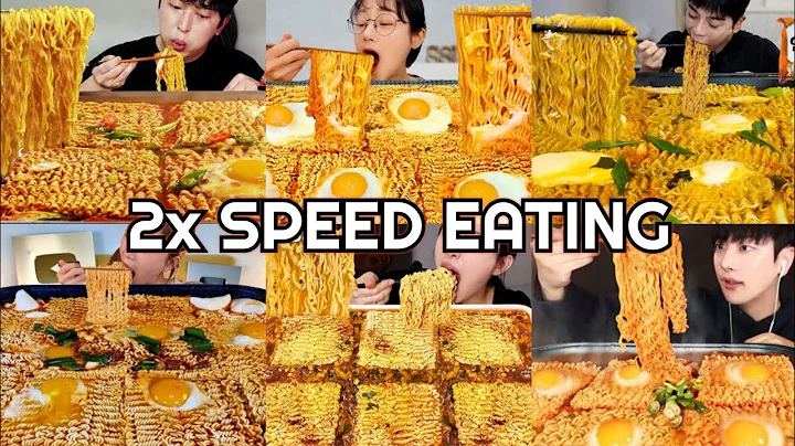 Hot Spicy Noodle Soup Ramyun Mukbang | ASMR 2x Speed Eating Show 