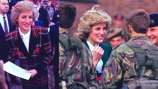 Gifts for Diana: skis from the flying Santa and a rose from the military man