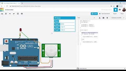 TinkerCad Controlling Led with PIR Sensor