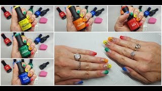 Rainbow gradient manicure - Madam Glam - kolorowe ombre hybrydowe