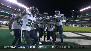 Nino @qdiggs6 was RIGHT THERE for the interception on fourth down Watch SEA vs PHI