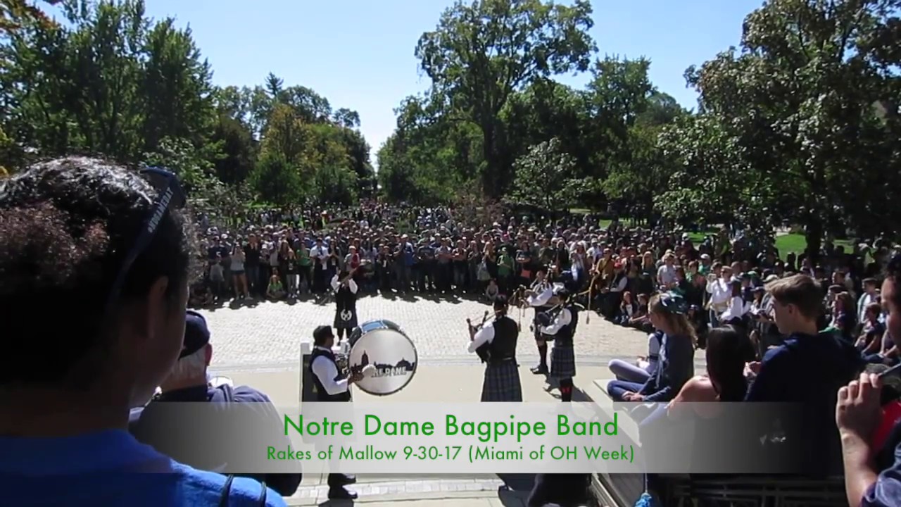 Notre Dame Bagpipe Band performs Rakes of Mallow 93017 (Miami of OH