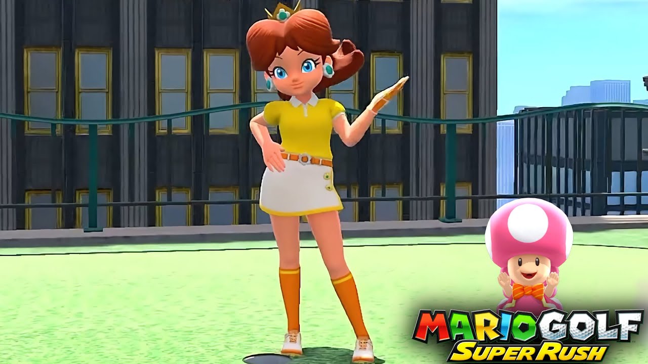 Mario Golf Super Rush Daisy vs Wiggler in New Donk City - YouTube