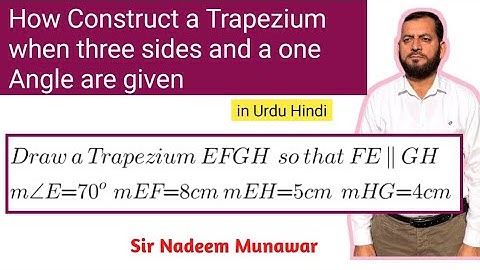How Construct a Trapezium when three sides and a one Angle are given