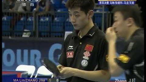 张继科 Zhang Jike /马琳 Ma Lin VS. 马龙 Ma Long/王皓 Wang Hao 2011 ITTF Pro Tour Grand Finals