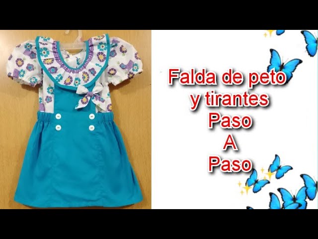 Falda con peto y tirantes corte y varias -