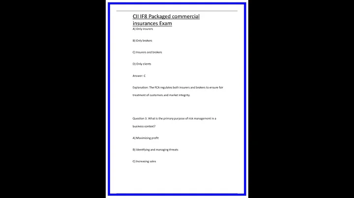 CII IF8 Packaged commercial insurances Exam 636x882