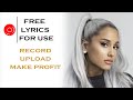 Free lyrics sing like ariana grande   free to use  best song lyrics for free free unused song