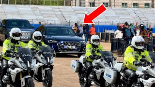 Bulletproof Audi A8 Quattro Motorcade Races Down The Mall in Central London