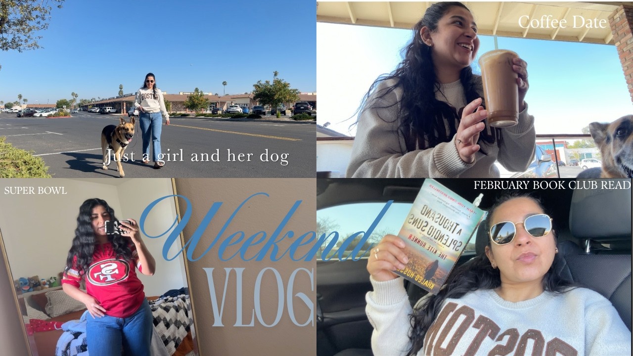 WEEKEND VLOG || SUPER BOWL COFFEE SHOPS AND BOOK CLUB READ