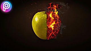 How To Make Burning Apple || picsart Tutorial || Before/After effects #Furiousedi #PicsArt screenshot 4