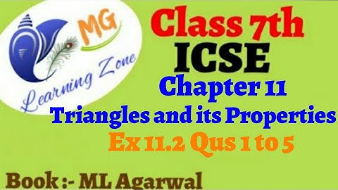 Class 7th | Ch 11 | Triangles and its properties | Ex 11.2 Question 1 to 5