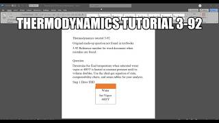 Thermodynamics made up question 3-92 Determine the final temperature when saturated water vapor at