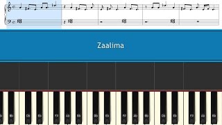 Zaalima - (Raees) -Arijit Singh & Harshdeep Kaur - Piano Tutorials + Music Sheet + (MIDI) File