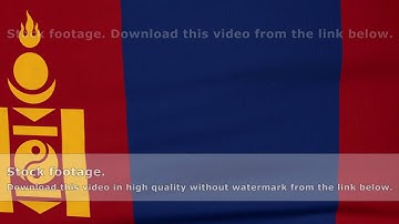 National flag of Mongolia flying on the wind