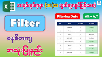 အလုပ်လုပ်ရာမှာ လွယ်ကူလျင်မြန်စေတဲ့ Filter စနစ်တကျ အသုံးပြုနည်း | How to Create Filter in Excel