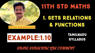 11th Std Maths Example 1.10 Check the relation R={(1,1),(2,2),(3,3)...(n,n)} defined on the set S=
