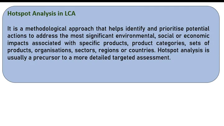 Hotspot analysis in LCA