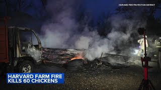 Dozens of chickens killed in McHenry County barn fire, officials say