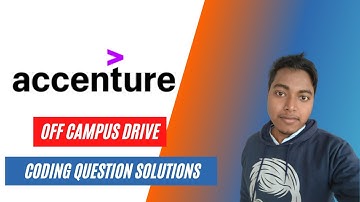Accenture Coding Question Solution 2021 Video 1| Python | Important Questions