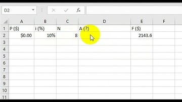 Excel Functions for Engineering Economy | PMT Function to Find Periodic Payment When F is Given
