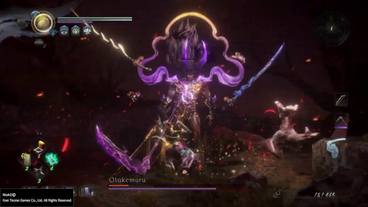 Nioh 2 - Otakemaru (Boss) - Switchglaive Aggressive Combos