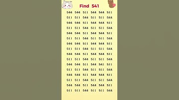 Find 541 -  Test your high visual skills by finding the hidden number 541 in 5 secs #trendingshorts
