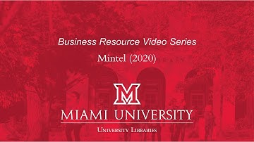 Business Resource Video Series: Mintel (2020)