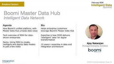 Boomi Master Data Hub at Intelligent Data Summit