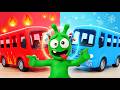Pea Pea Tries Hot vs Cold Wheels on the Bus… Both Are a Disaster! 🔥❄️🚌