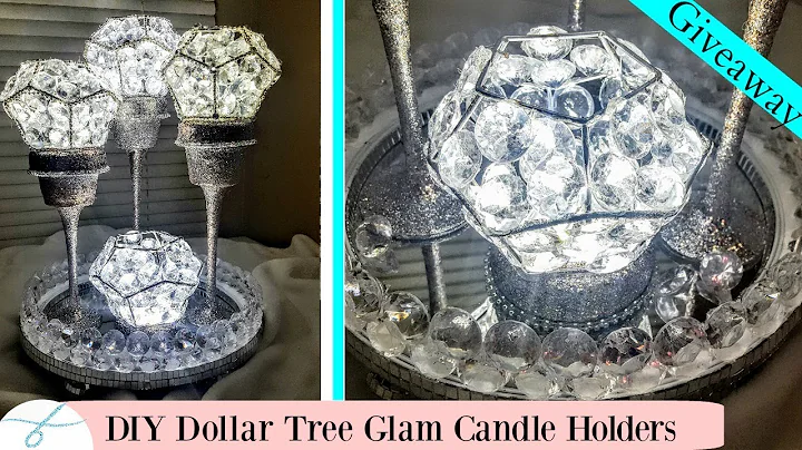 DIY 3pc set Glam Candle Holders Centerpiece - DIY Dollar Tree | GIVEAWAY CLOSED