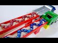 Marble Run ASMR ☆9 HABA Double Rattling Slope & Wave Slope, GarbageTruck & DumpTruck🚚