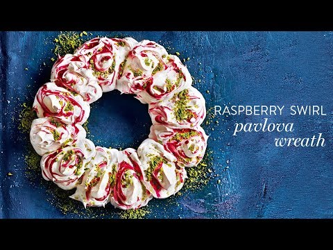 raspberry swirl pavlova wreath
