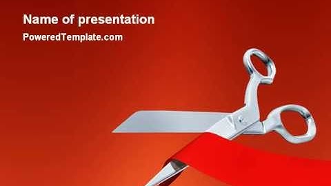 Cutting Red Tape PowerPoint Template by PoweredTemplate.com