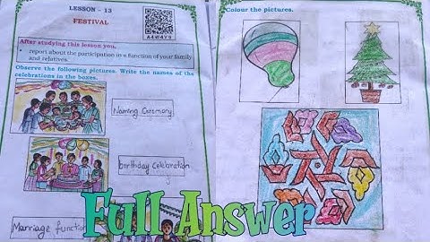 || 2nd STD EVS|| lesson - 13 Festival||Full answer