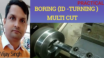 #BORING (ID-TURNING )MULTICUT PRACTICAL ON CNC MACHINE WITH FANUC CONTROL BY VIJAY SIR (8750725636).