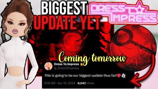 BIGGEST UPDATE YET COMING TOMORROW! LANA LORE | Roblox Dress To Impress