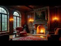 Luxury Mansion Fireplace — Night Cozy Ambience