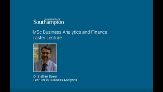 Business Analytics Finance Msc University Of Southampton