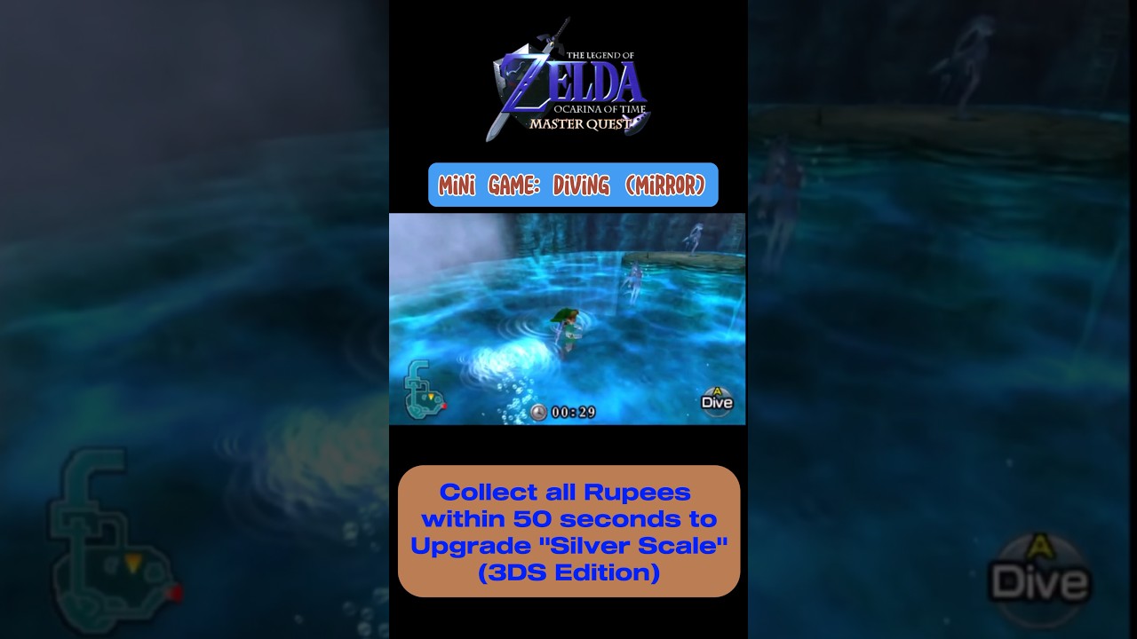 Zelda Ocarina of Time 3DS Diving (Mirror Mini Game) YouTube