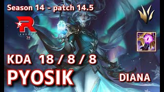 【KRサーバー/GM】KT Pyosik ダイアナ(Diana) VS ニダリー(Nidalee) JG - Patch14.5 KR Ranked【LoL】