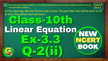 Class-10 Ex-3.3 Q2 (ii) Linear Equation | New NCERT Math Book | Chapter 3 CBSE | Green Board Classes