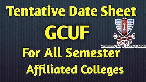 Date Sheet Gcuf Affiliated colleges Exams 2021-22 | Tentative Date Sheet