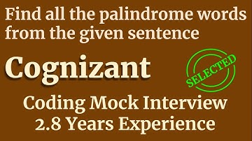 Find Palindrome words from sentence | Cognizant L1 Java Coding Interview
