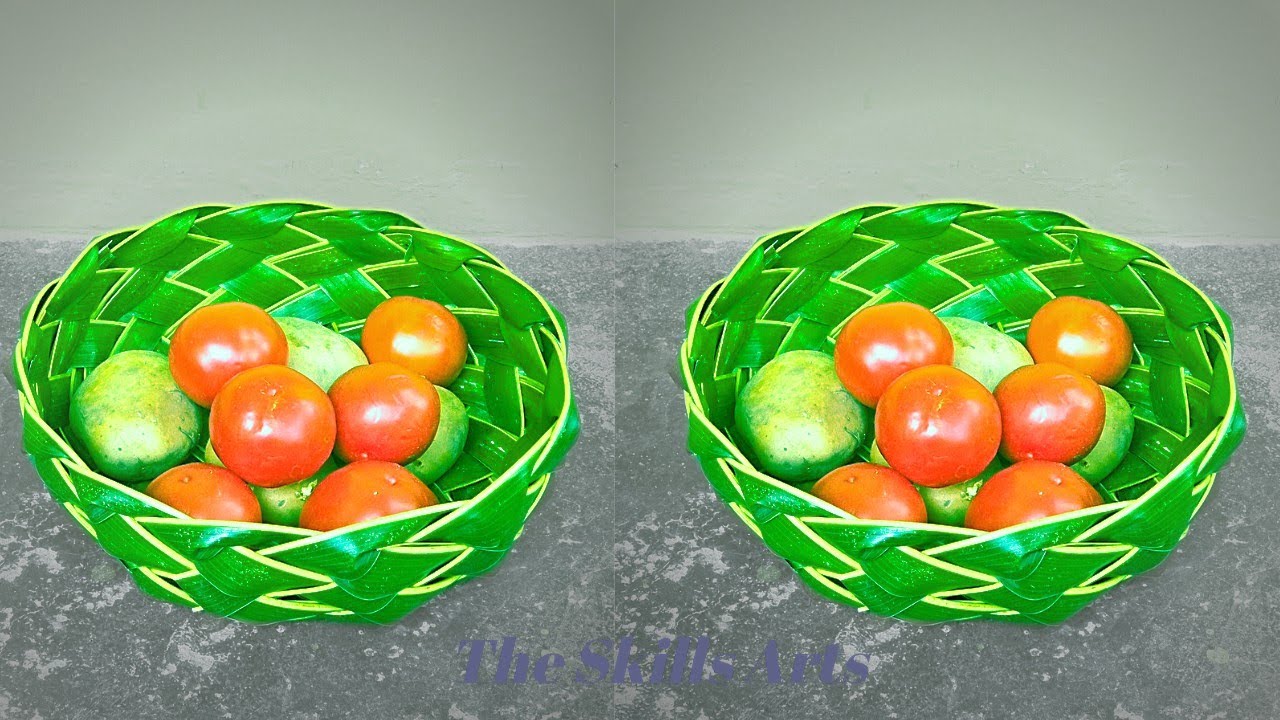 How To Make a Coconut Basket ||தென்னங்கீற்று கூடை || नारियल के पत्ते का टोकरी  #Theskillsarts