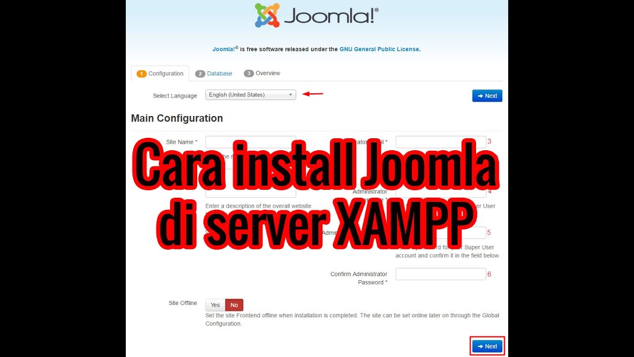 Cara Instal Joomla di Localhost dengan menggunakan Server XAMPP  membuat website joomla part 1