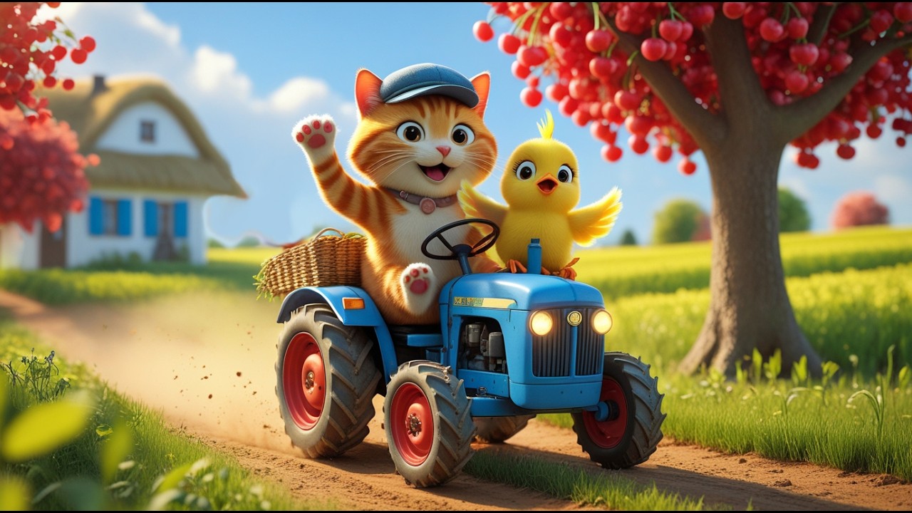 Мурчик на тракторі їде до Ціпи 🐱🚜 | Дитяча пісенька про друзів