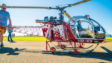 WORLD RECORD! LARGEST RC HELICOPTER! 81KG LAMA SA 315B AIR ZERMATT SCALE 1:2.5 TURBINE MODEL